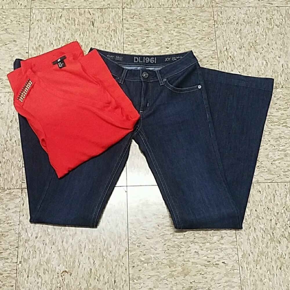 DLI961 joy super‎ high rise flare bottom sz 27 jeans
